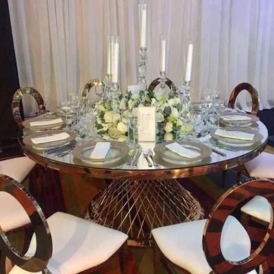 Special Back Design Stainless Steel Gold Wedding Chairs