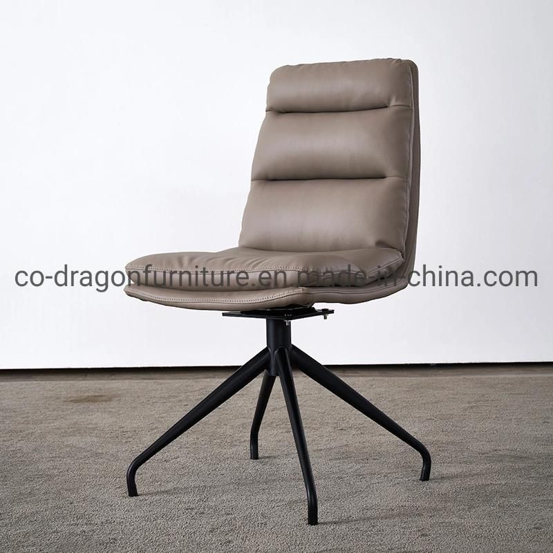 Hot Sale Wholesale Swivel Metal Dining Chair with Leahter Back