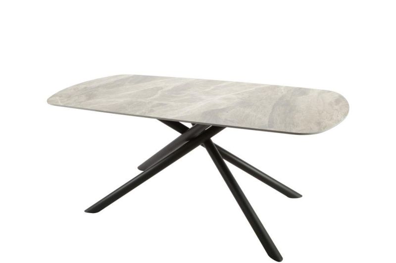 New Marble Ceramic Grey Dining Tables Furniture Dining Room Square Ergonomically