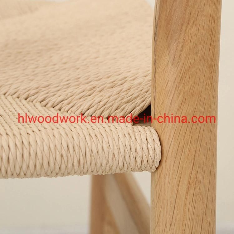 Dining Chair Dining Chair Ash Wood Frame Natural Color Rope Woven Seat Dining Chair Resteraunt Furniture