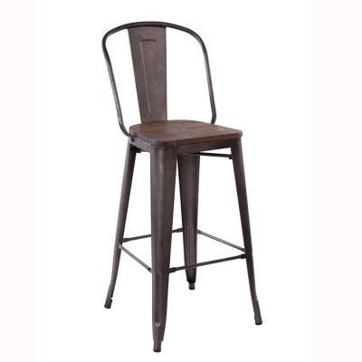 Chaise De Bar Black High Bar Chair and Table Set Stools Metal Chairs Modern Restaurant Cafe Furniture Chair
