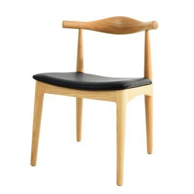 Solid Wooden Dining Chair Leather Seater Chair for Restaurant