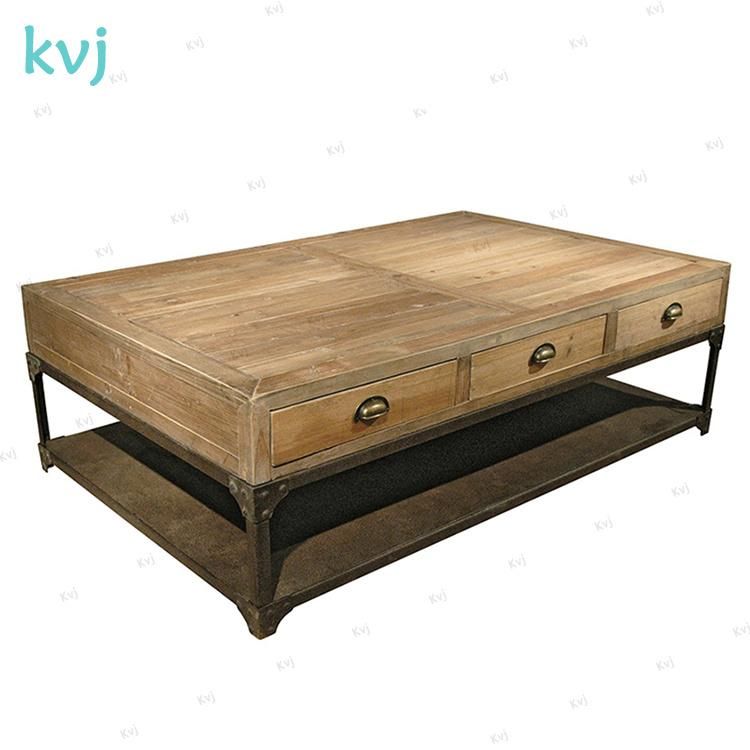Kvj-7315 Wedding Buffet Reclaimed Solid Wood Natural Color Storage Cabinet