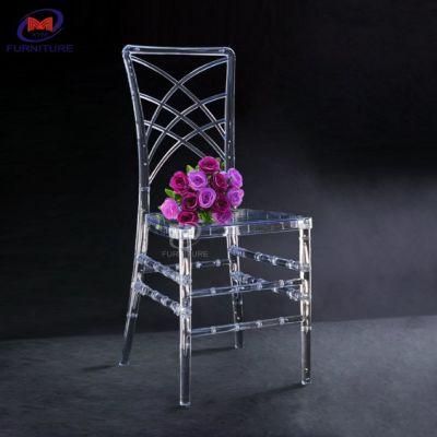 Transparent Stackable Acrylic Plastic Cross Back Chiavari Chair