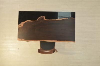 Custom Monzo Wood Texture Dining Table Top with Live Edge for Luxury Furniture