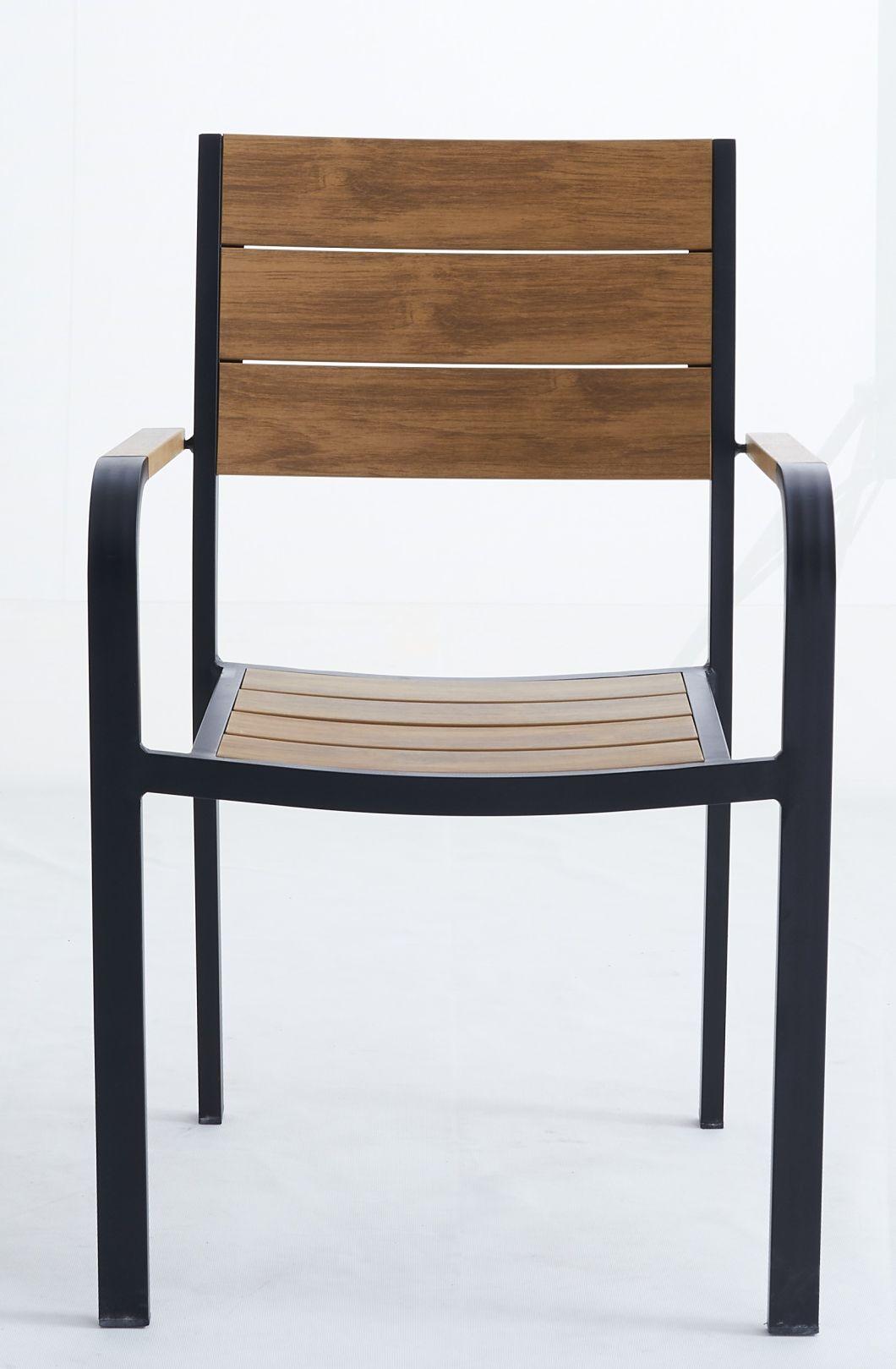 Luxury Hotel Garden Furniture Teak Wood Chair Medium Back Outdoor Chair Aluminum Pool Side Garden Hotel Chair