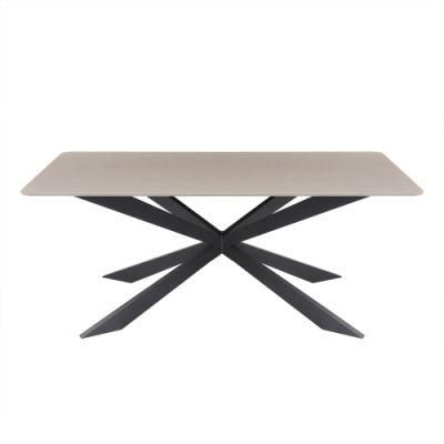 Customized Modern Restaurant Marble Glass Metal Dining Table Furniture