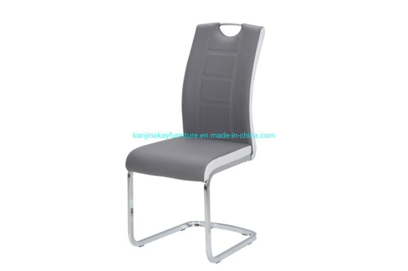 High Quality Home Furniture Stable Chrome Leg PU Dining Chair for Dining Room