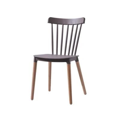 Plastic coffee Chair with Wooded Legs PP Plastic Chair Cheap Relax Chair