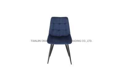 China Factory Wholesale High Quality Green Velvet Metal Dining Chairs