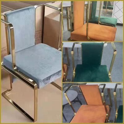 Hot Sale Low Price Rose Golden Metal Leg Optional Color Velvet Upholstery High Bar Chairs for Single Use