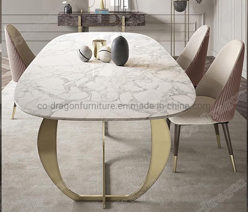 Hot Sale Livingroom Furniture Rectangle Dining Table with Marble Top