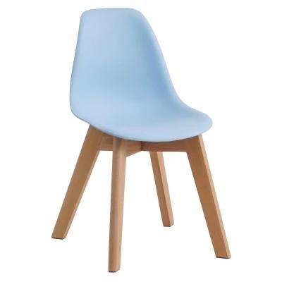 Home Living Dining Room Restaurant Sillas PP Replica Cheap Plastic Chair with Solid Wood Legs