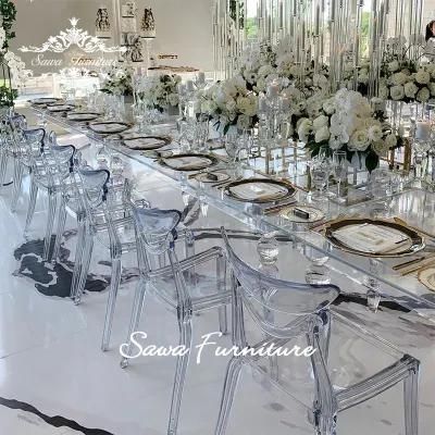 LED Light Rectangle Acrylic Wedding Illuminated Long Table