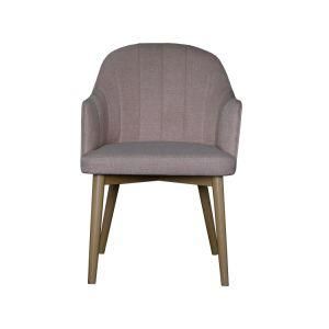 Rubber Wood Leg Chair Fabric Upholstery Dinner Chair