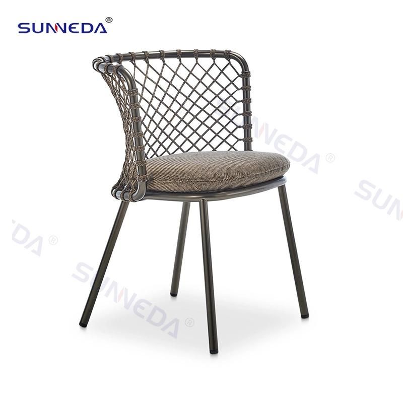 Aluminum Rope Dining Chair Outdoor Courtyard Dining Set