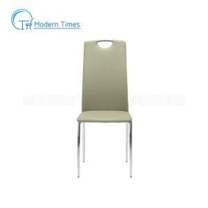 Modern and Elegant Indoor High-Back Chrome-Plated Leg Dining Chair for Living Room Outdoor Dining Chair
