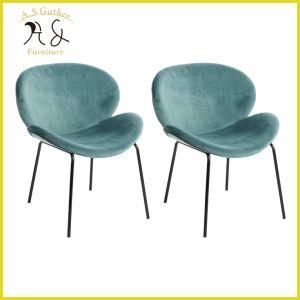 Hot Selling Velvet Cover Steel Frame Modern Dining Restaurant Chair