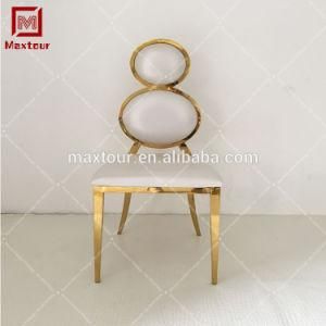 Gold Steel Wedding Bride and Groom Chairs for Banquet Hotel Dining