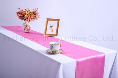 Popular Pink Color Linen Table Cloth for Event Wedding Banquet Planning