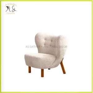 Nordic Living Room Furniture Design Teddy Fur Wool Fabric Upholstery Lounge Chair