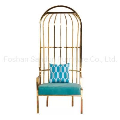 Stainless Steel Luxury Popular Gold Royal Chair Wedding Event Furniture