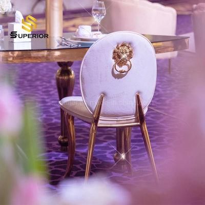 Luxury Royal Gold Metal Frame Banquet Chairs for Wedding Events