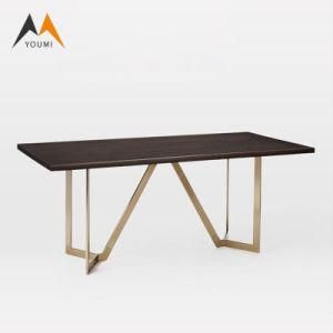 High Quality Square Metal Modern Restaurant Dining Table Set 4 Seater
