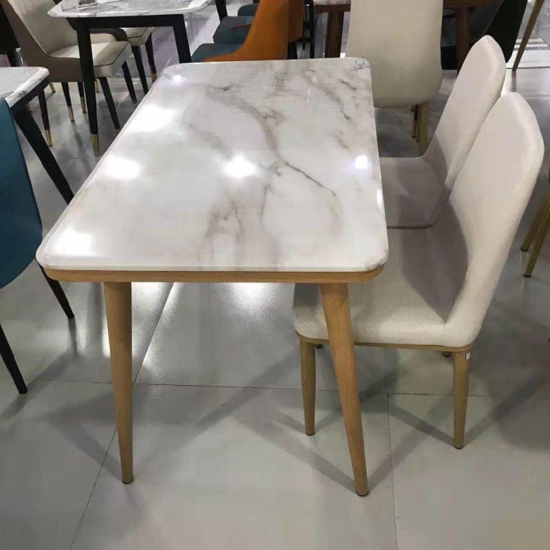 Marble Design Modern Luxury Furniture Dining Table with 6 Seats