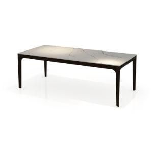 Sintered Stone Rectangle Table with Solid Wood Base (BRT1702-6)