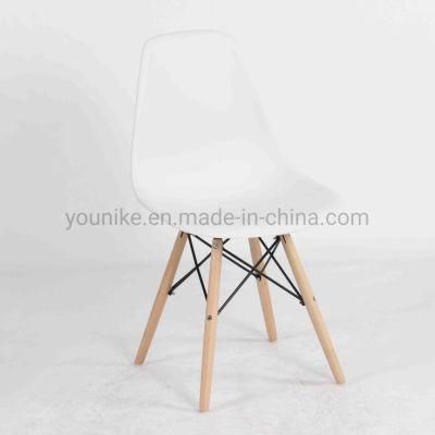 Style MID Century Side Dining Chairs Molded Plastic Cover Natural Wood Legs