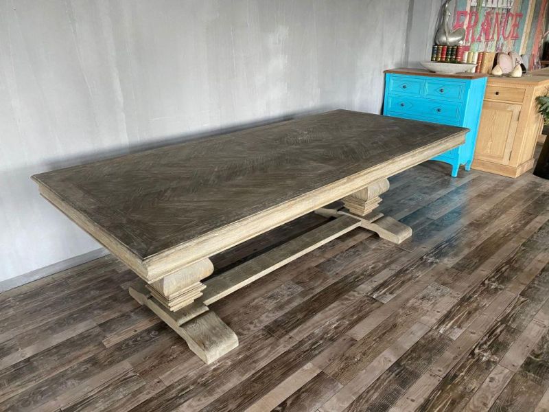 Customized New Wholesale Rectangle Event Marble Dining Furniture Wooden Table in China