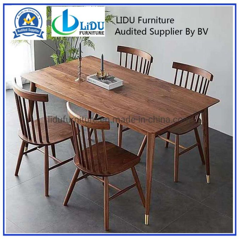 Modern Dining Table Set Home Furniture China Manufacturer Wooden Table and Chairs Home Solid Wood Table