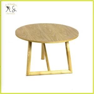 Ash Frame Wooden Table Base Design Round Coffee Table