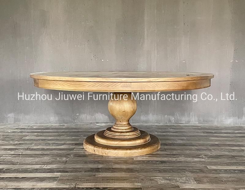 Factory Custom Made Furniture New Antique Round Dining Table/Wooden Wedding Table