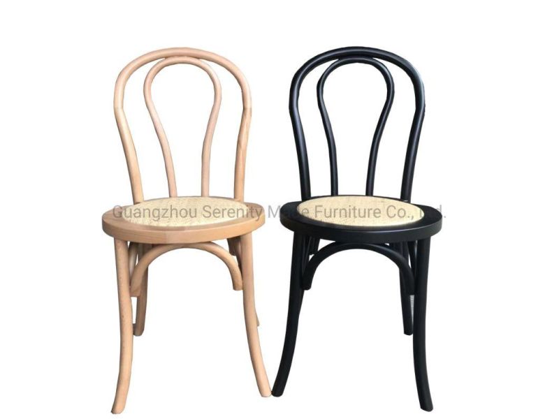 Outdoor Party Event Natural Rattan Seat Bentwood Dining Chair