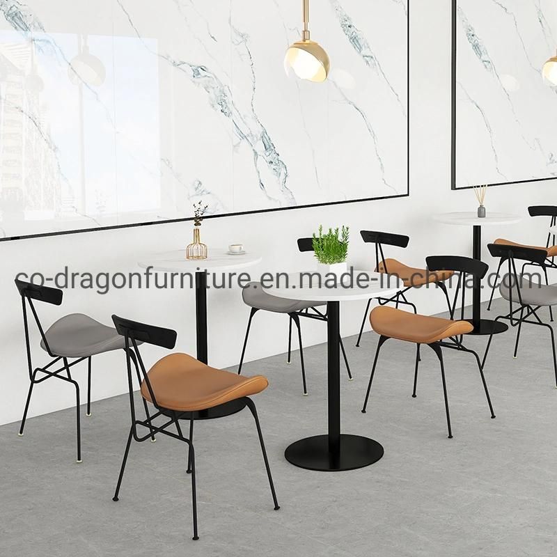 Hot Sale Steel Coffee Chair with Leather for Dining Furniture