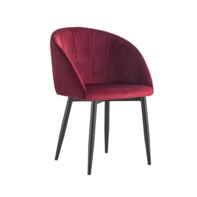 Furniture Luxury French Living Room Velvet Armchair Soft Dining Chair
