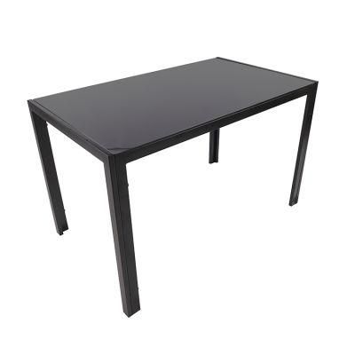 Factory Wholesale Modern Hot Simple Style High Strength Glass Black Dining Table