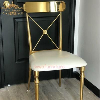 Hotel Furniture Gold Stainless Steel Wedding Event Chair for Reception