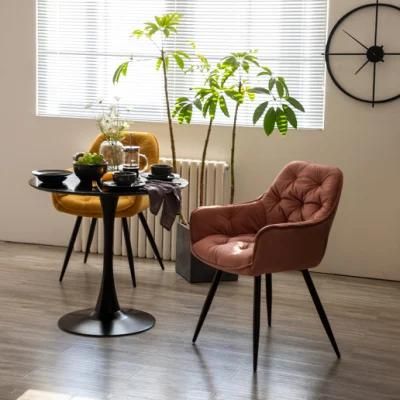 Velvet Steel Leg Dining Chair Modern, Living Room Chair