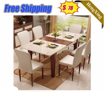 Wholesale Market Customized MDF Wooden Home Living Room Furniture Set Bar Stools Restaurant Dining Table