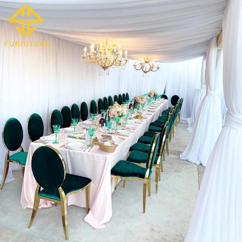 1/6golden Metal Stainless Steel Frame White Banquet Chair Wedding