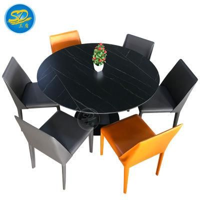 2020 Modern Italy Simple Style Functional Rotated Dining Furniture Table and Chair Set