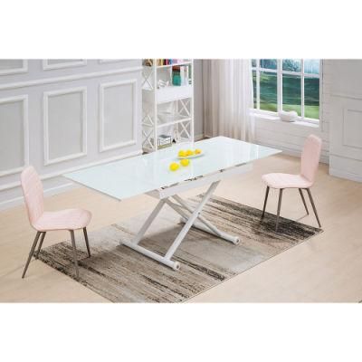 Customized Extension Tempered Glass Dining Table Chair Restaurant Furniture