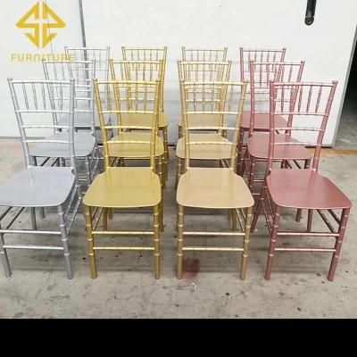 Factory Price Banquet Popular Soft Cushion Cross Over Backrest Clear Plastic Chiavari Tiffany Chair for Wedding