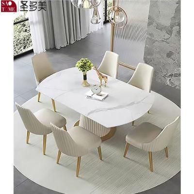 Extension White Slate Rectangle Rotary Function Dining Table