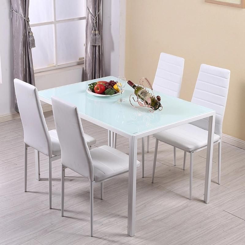 Rustic Wooden Farmhouse Glass Dining Table Sets with Cross Back Chair