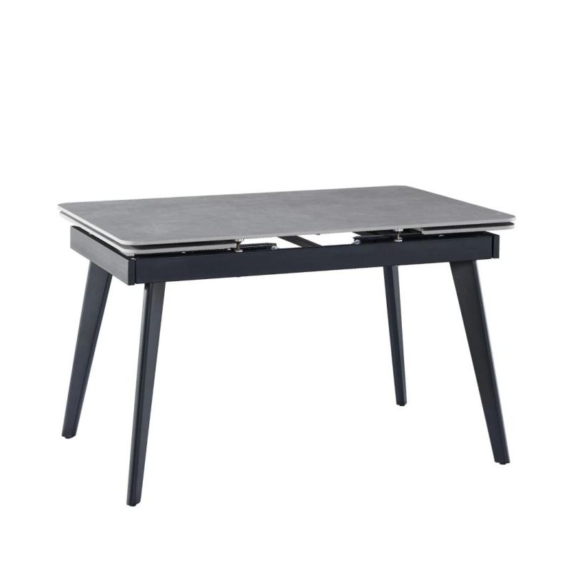 Contemporary New Design Luxury Sinered Stone Top Dining Table with X Shape Black Iron Leg