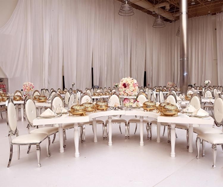 Modern Wedding Design Gold Metal Frame Dining Banquet Chair